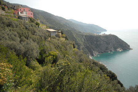 Corniglia comes into view from the coastal path
