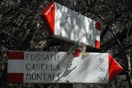 Footpath signs near Fossato
