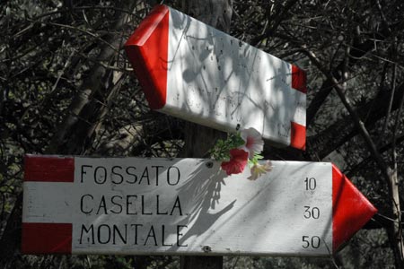 Footpath signs near Fossato

