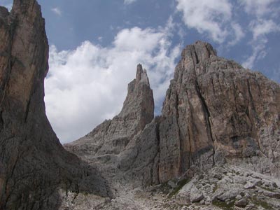 The three Vajolet towers, Rosengarten
